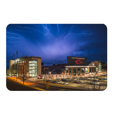 Arkansas Razorbacks - Lightning Over Donald W. Reynolds Razorback Stadium - College Wall Art #PVC