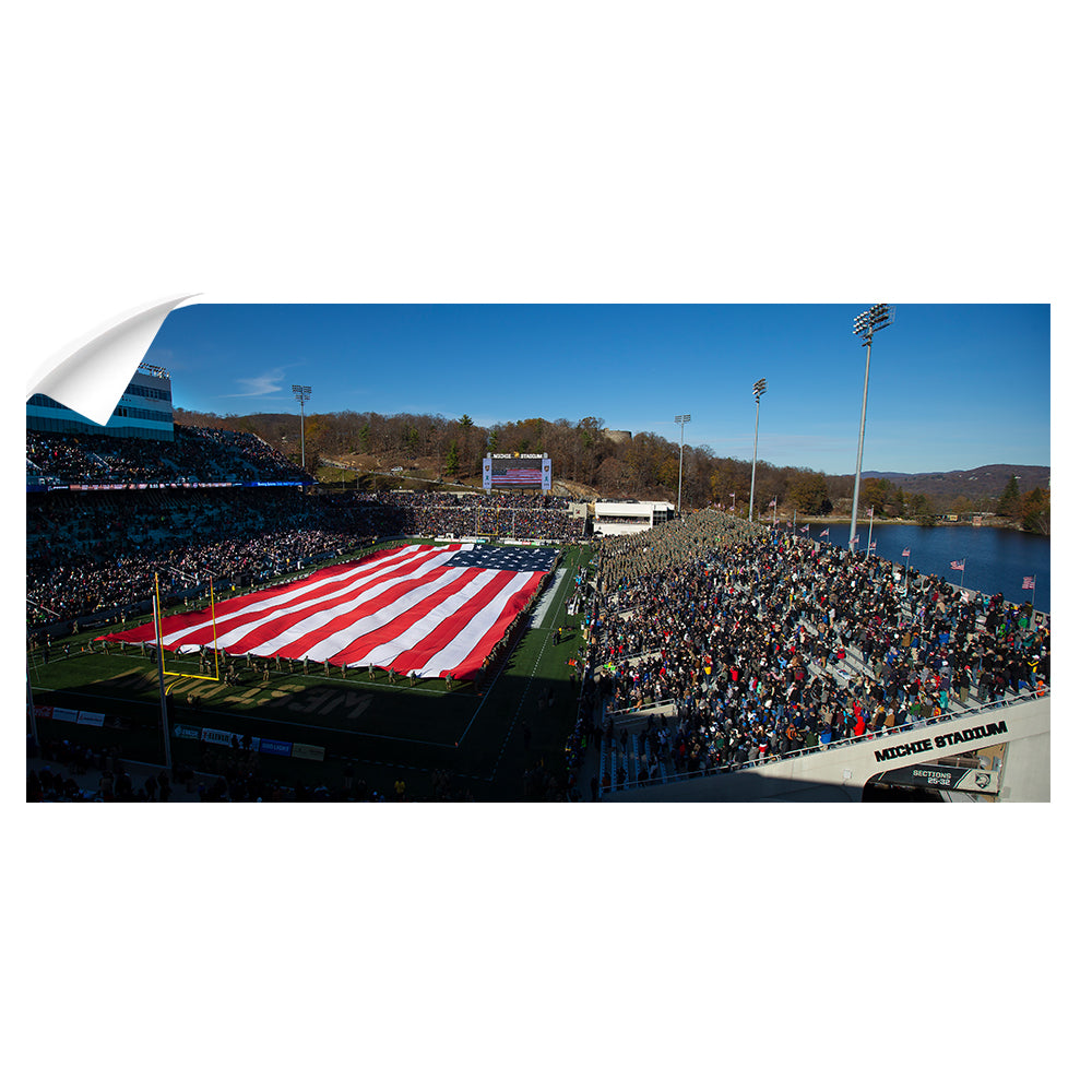 Army West Point Black Knights - Michie Stadium Stars and Stripes Pano - College Wall Art #Canvas