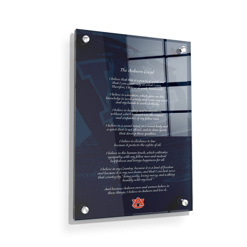 Auburn Tigers - The Auburn Creed over Jordan Hare Stadium v.2 - College Wall Art #Canvas