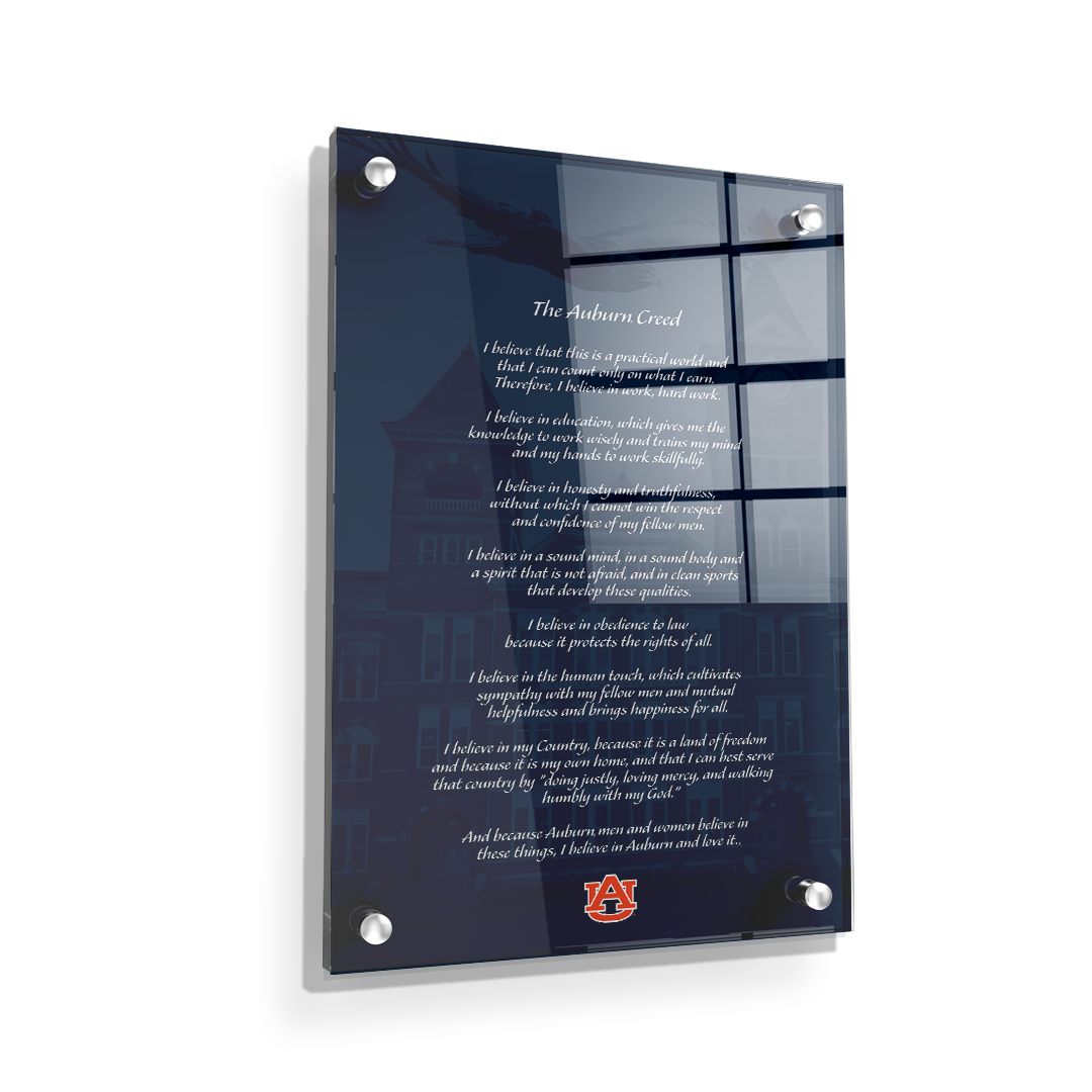 Auburn Tigers - The Auburn Creed over Samford - College Wall Art #Canvas
