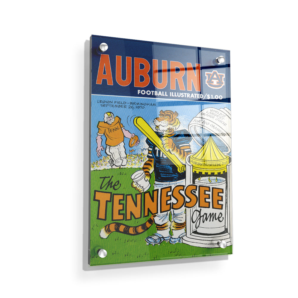 AUBURN TIGERS - Vintage Auburn Football Illustrated vs Tennessee Official Program Cover - College Wall Art #Canvas
