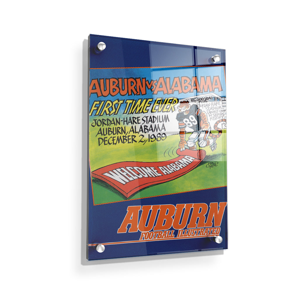 Auburn Tigers - Vintage Auburn vs Alabama-First Time Ever Jordan Hare 12.2.89 - College Wall Art #Canvas
