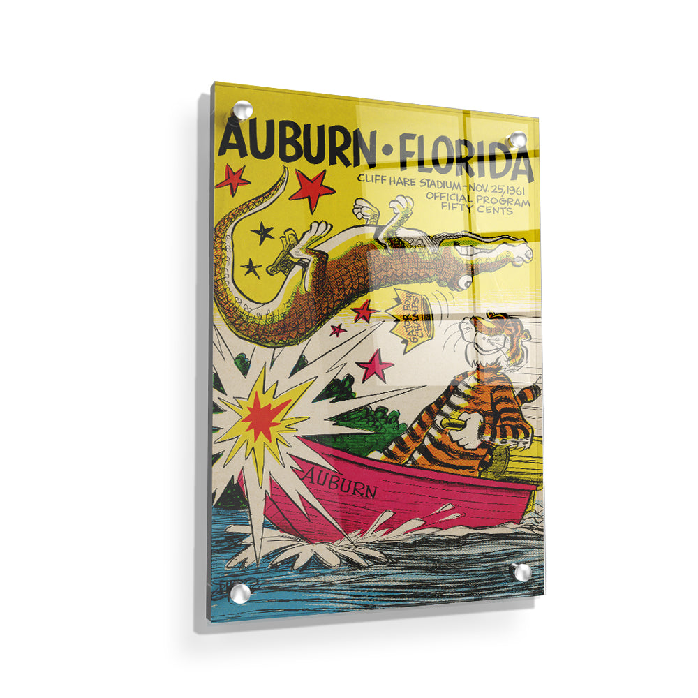 Auburn Tigers - Auburn vs Florida Official Program Cover 11.25.61 -  College Wall Art #Canvas