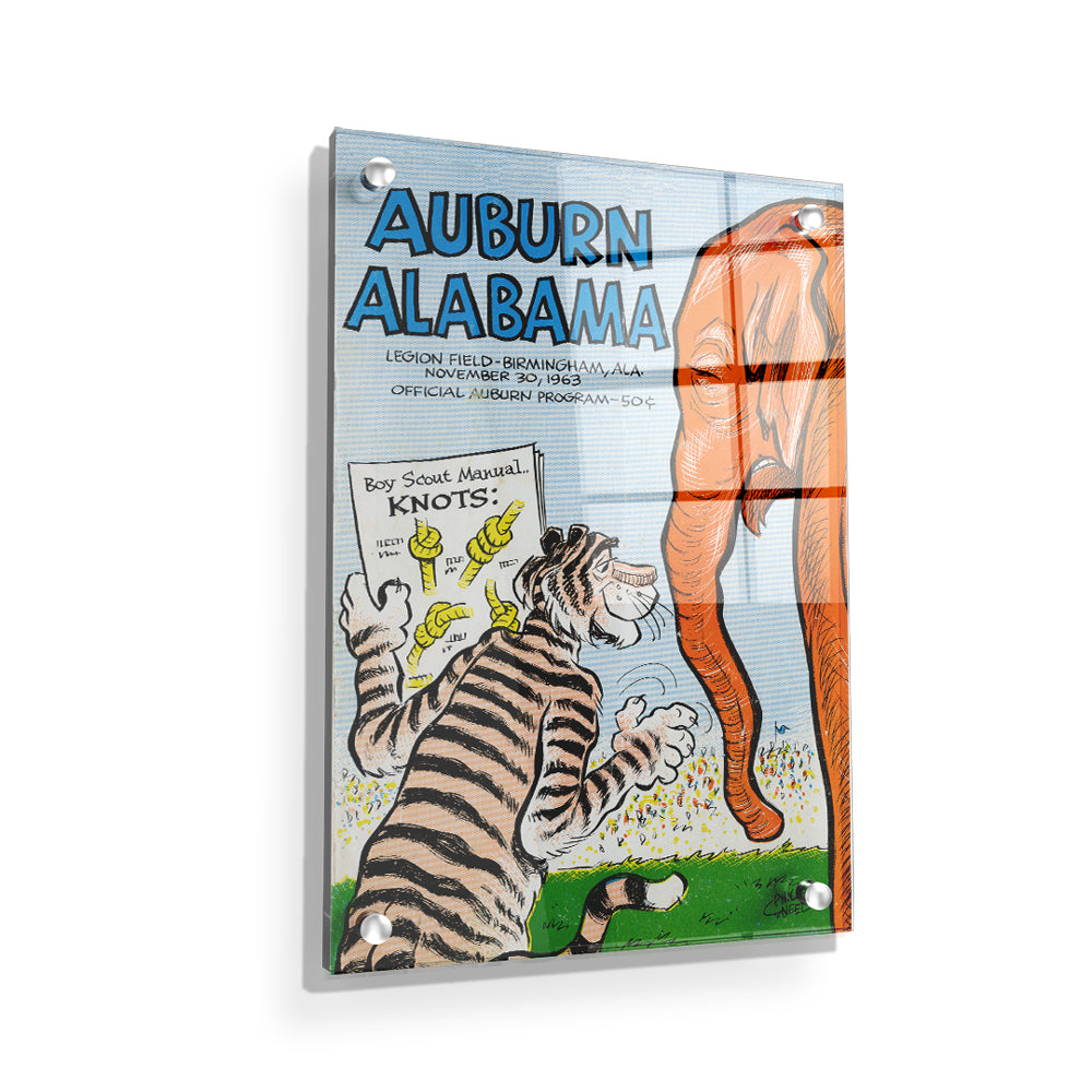 Auburn Tigers - Auburn vs Alabama Official Program Cover 11.30.63 - College Wall Art #Canvas