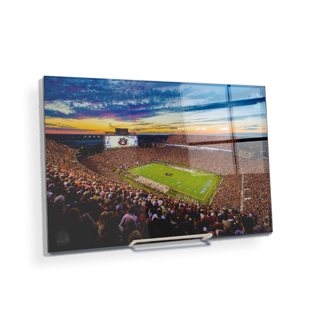 Auburn Tigers - Sunset over Jordan-Hare Stadium - College Wall Art#Canvas