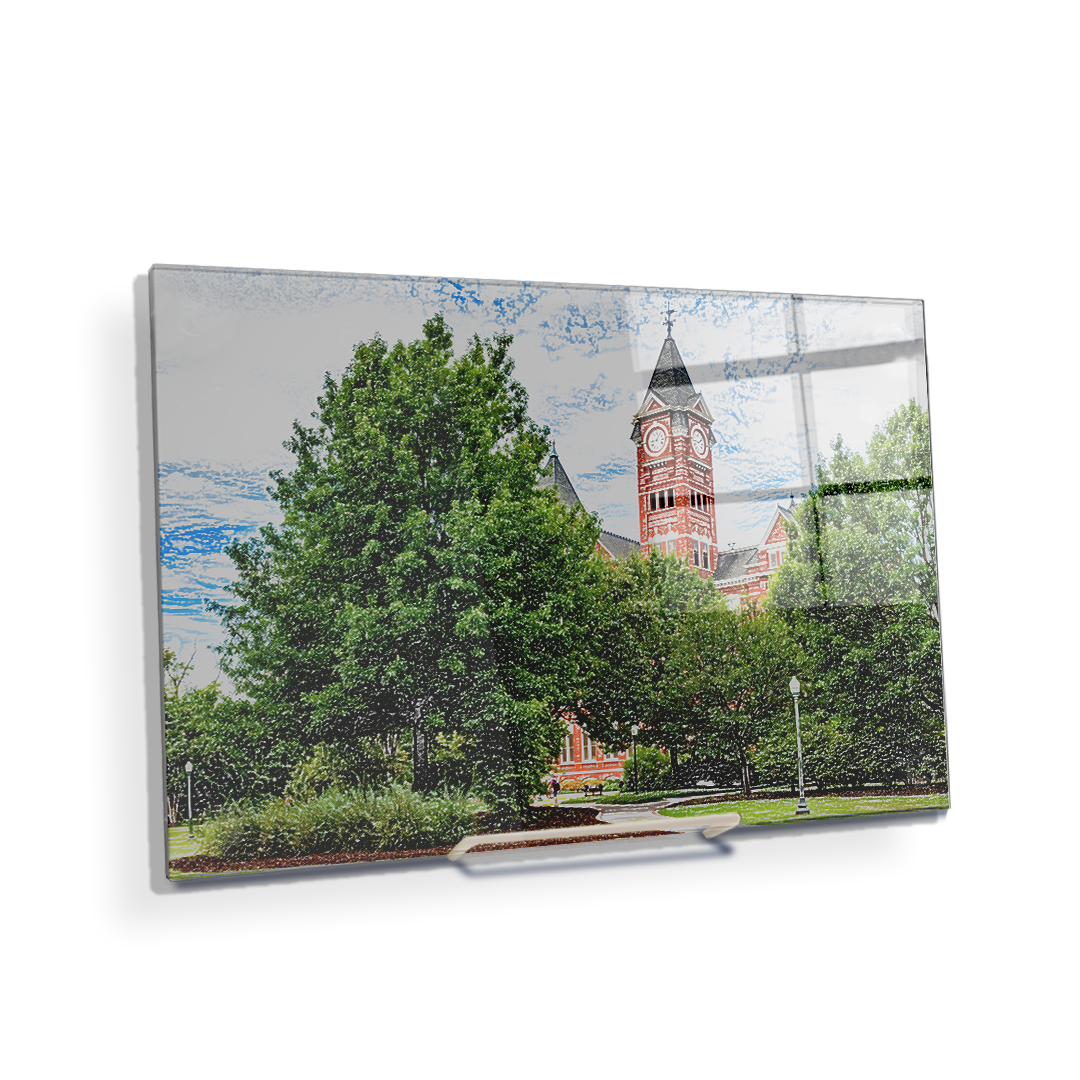 Auburn Tigers - Samford Hall Sketch - College Wall Art#Canvas