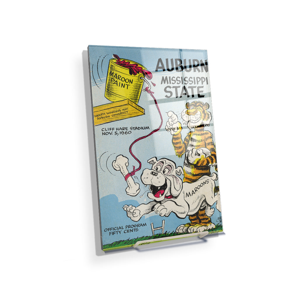 Auburn Tigers - Auburn vs Mississippi State Official Program Cover 11.5.60 - College Wall  Art #Canvas
