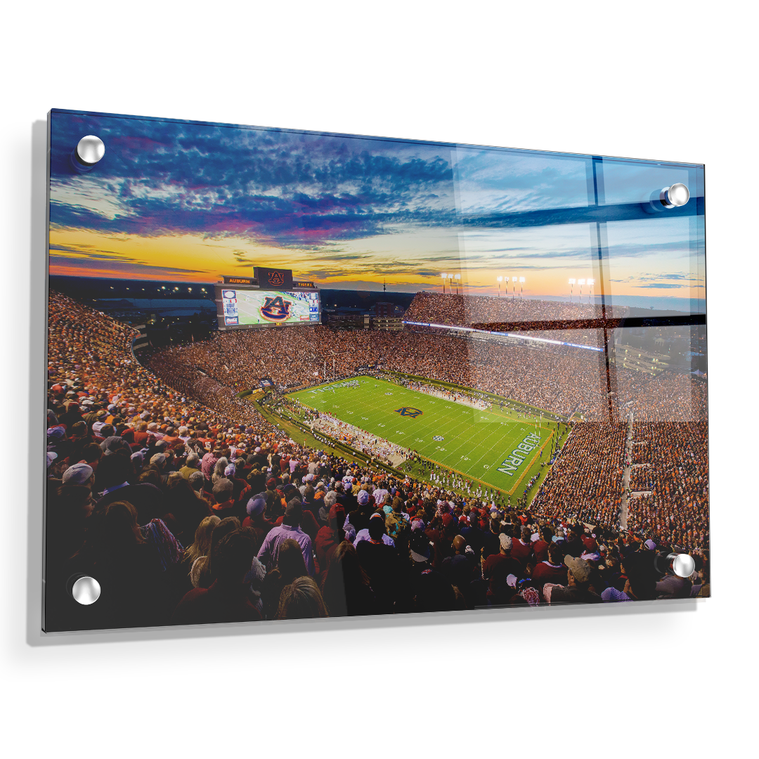 Auburn Tigers - Sunset over Jordan-Hare Stadium - College Wall Art#Canvas