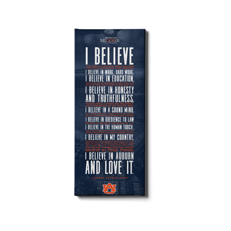 Auburn Tigers - The Auburn Creed - I Believe In Auburn - College Wall Art
