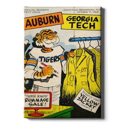 Auburn Tigers - Vintage Tiger Rags Rummage Sale - College Wall Art #Canvas