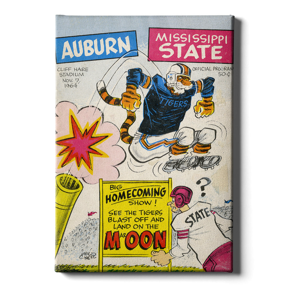 AUBURN TIGERS - Vintage Auburn vs. Mississippi Official Program Cover 11.7.64 - College Wall Art #Canvas