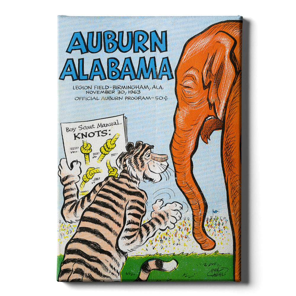 Auburn Tigers - Auburn vs Alabama Official Program Cover 11.30.63 - College Wall Art #Canvas