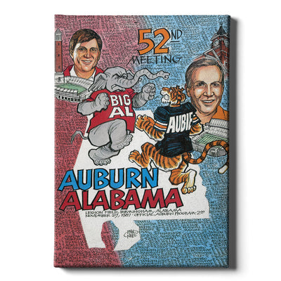Auburn Tigers - Auburn vs Alabama 52nd Meeting Official Program Cover 11.27.87 - College Wall Art #Canvas