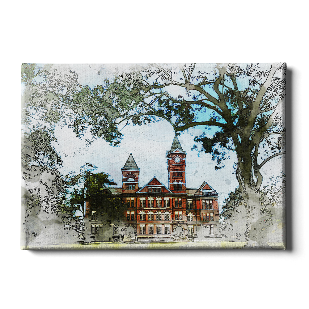 Auburn Tigers - Samford Watercolor -College Wall Art #Canvas