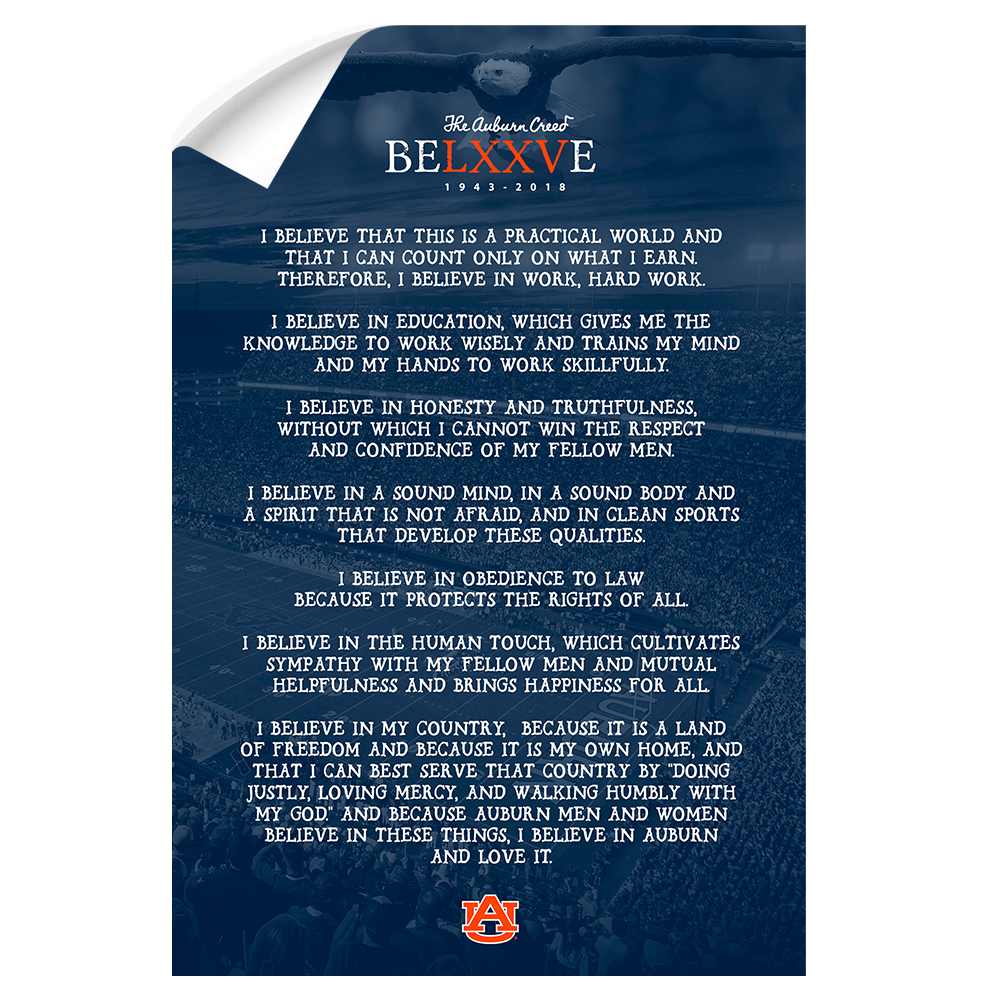 Auburn Tigers - Auburn Creed - College Wall Art#Canvas