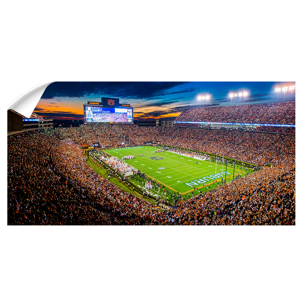 Auburn Tigers - Auburn Lights Panoramic - College Wall Art #Canvas