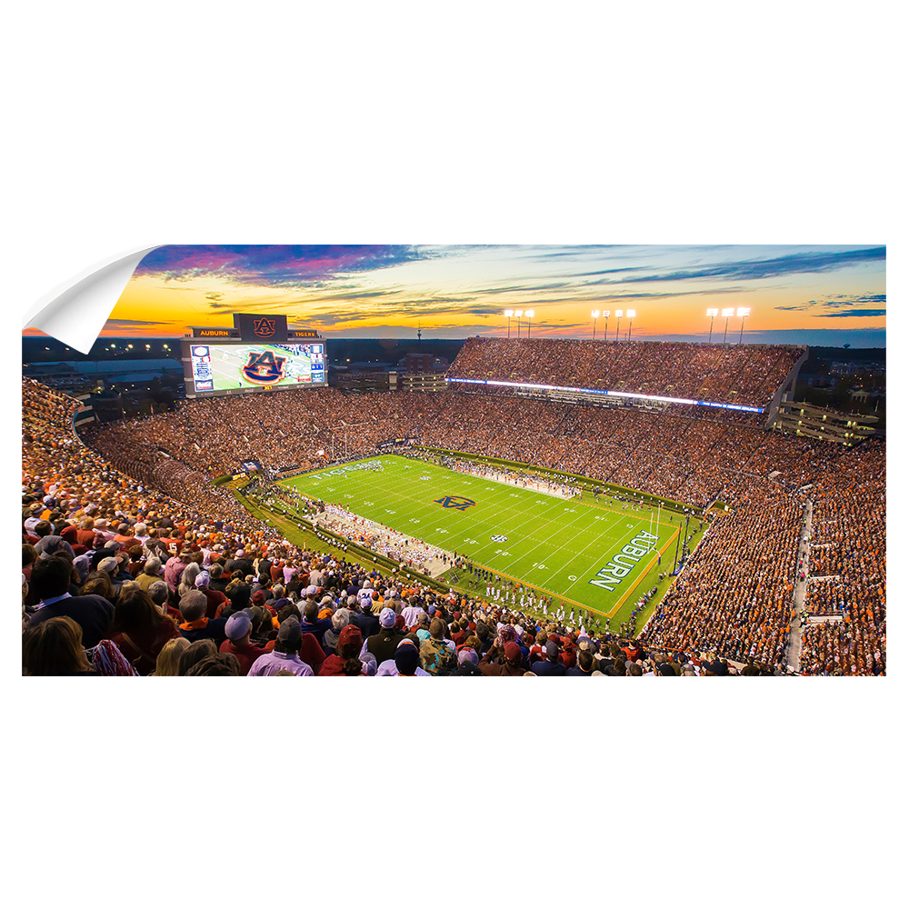 Auburn Tigers - Jordan-Hare Stadium Sunset Panoramic - College Wall Art#Canvas