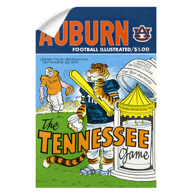 AUBURN TIGERS - Vintage Auburn Football Illustrated vs Tennessee Official Program Cover - College Wall Art #Wall Decal
