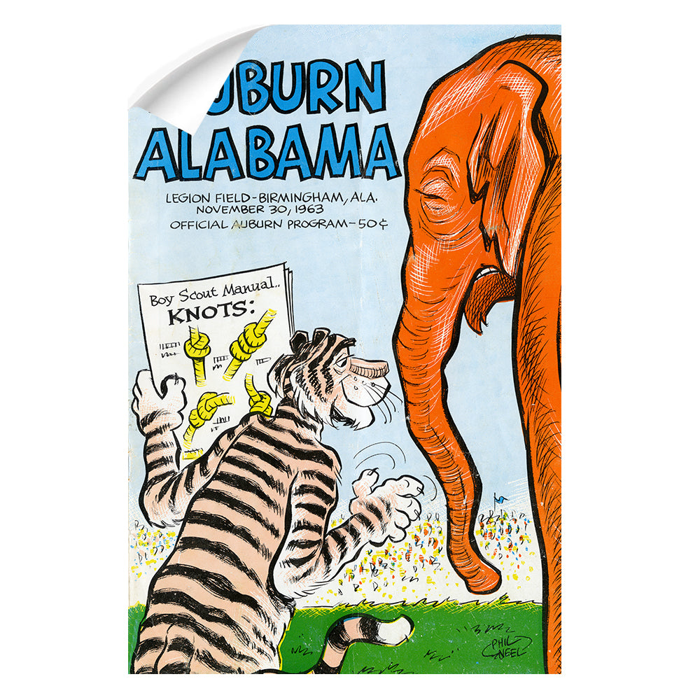 Auburn Tigers - Auburn vs Alabama Official Program Cover 11.30.63 - College Wall Art #Canvas