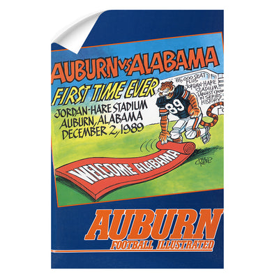 Auburn Tigers - Vintage Auburn vs Alabama-First Time Ever Jordan Hare 12.2.89 - College Wall Art #Wall Decal