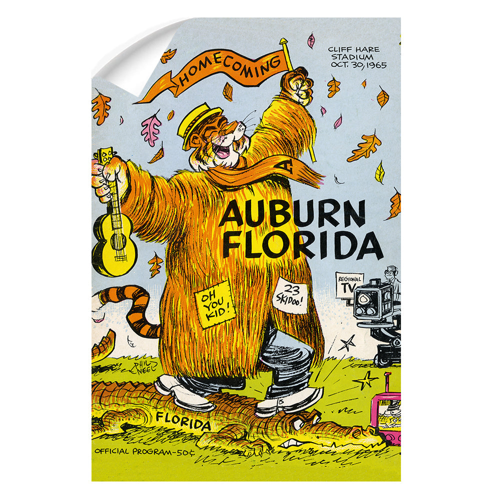 Auburn Tigers - Auburn Florida Homecoming Program Cover 10.30.65 - College Wall Art #Canvas