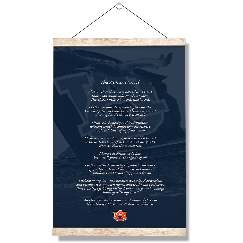 Auburn Tigers - The Auburn Creed over Jordan Hare Stadium v.2 - College Wall Art #Canvas