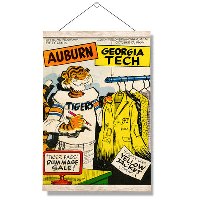 Auburn Tigers - Vintage Tiger Rags Rummage Sale - College Wall Art #Hanging Canvas