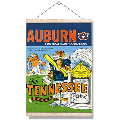 AUBURN TIGERS - Vintage Auburn Football Illustrated vs Tennessee Official Program Cover - College Wall Art #Hanging Canvas