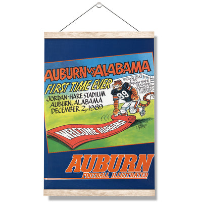Auburn Tigers - Vintage Auburn vs Alabama-First Time Ever Jordan Hare 12.2.89 - College Wall Art #Hanging Canvas