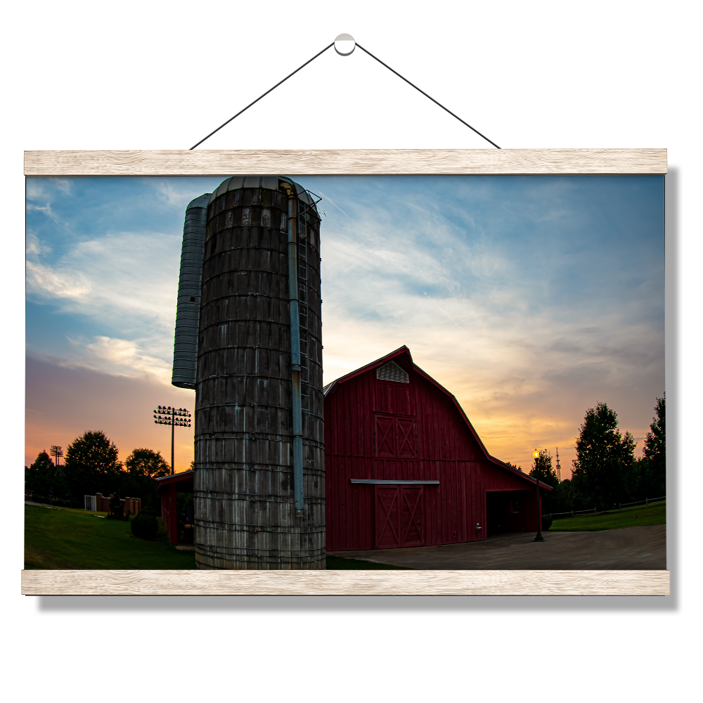 Auburn Tigers - Lowder Barn Sunset - College Wall Art #Canvas