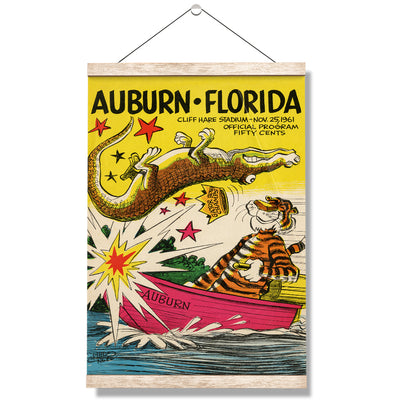 Auburn Tigers - Auburn vs Florida Official Program Cover 11.25.61 - College Wall Art #Hanging Canvas