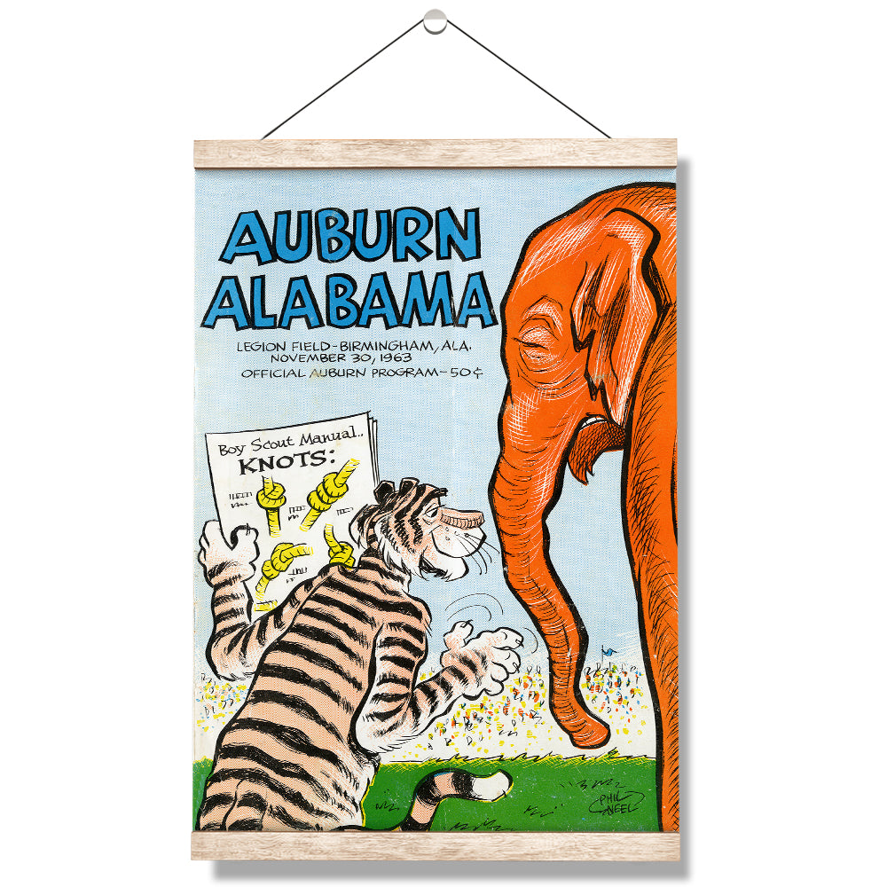 Auburn Tigers - Auburn vs Alabama Official Program Cover 11.30.63 - College Wall Art #Canvas