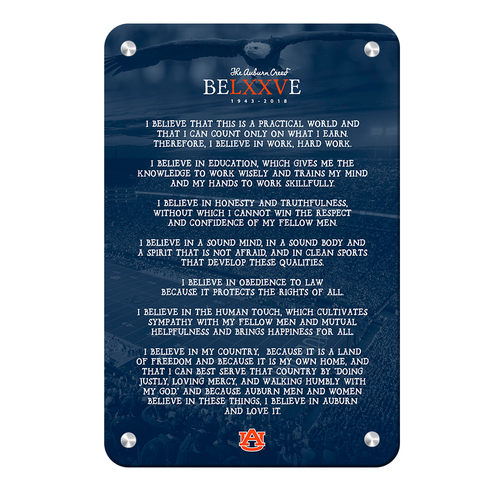 Auburn Tigers - Auburn Creed - College Wall Art#Canvas