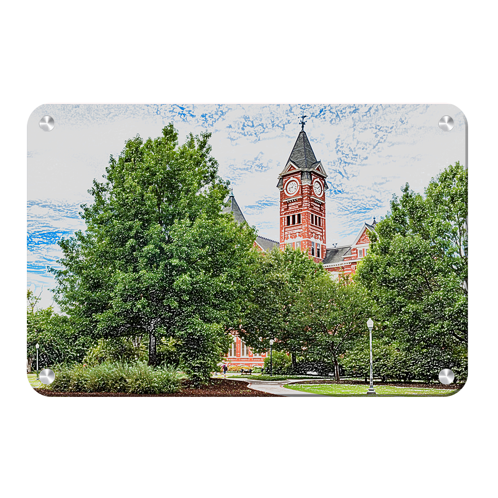 Auburn Tigers - Samford Hall Sketch - College Wall Art#Canvas