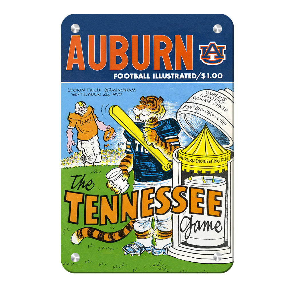 AUBURN TIGERS - Vintage Auburn Football Illustrated vs Tennessee Official Program Cover - College Wall Art #Canvas