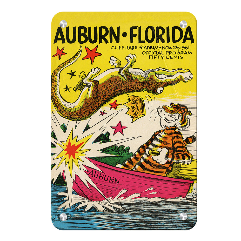 Auburn Tigers - Auburn vs Florida Official Program Cover 11.25.61 -  College Wall Art #Canvas