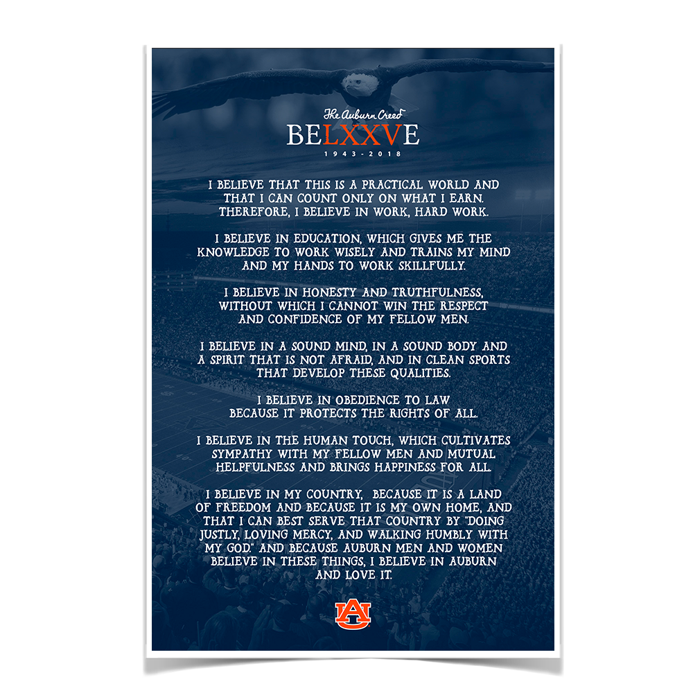 Auburn Tigers - Auburn Creed - College Wall Art#Canvas