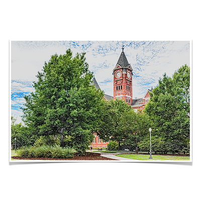 Auburn Tigers - Samford Hall Sketch - College Wall Art#Poster