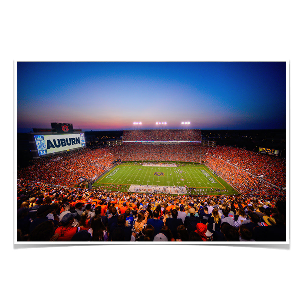 Auburn Tigers - Auburn Sunset over Jordan Hare Stadium - College Wall Art #Canvas