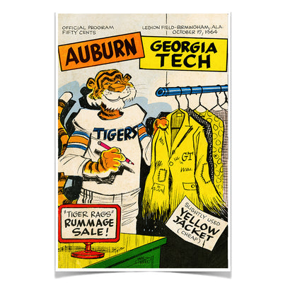Auburn Tigers - Vintage Tiger Rags Rummage Sale - College Wall Art #Poster