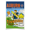 AUBURN TIGERS - Vintage Auburn Football Illustrated vs Tennessee Official Program Cover - College Wall Art #Poster
