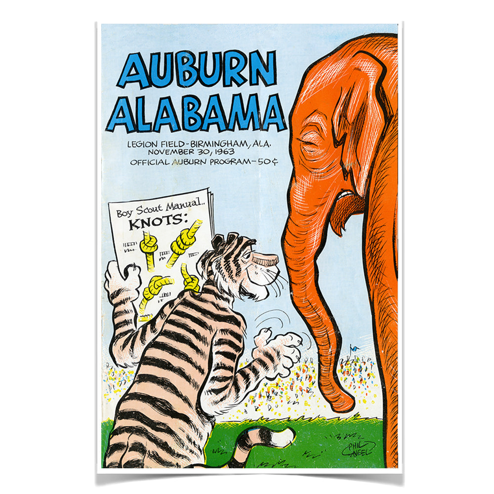 Auburn Tigers - Auburn vs Alabama Official Program Cover 11.30.63 - College Wall Art #Canvas