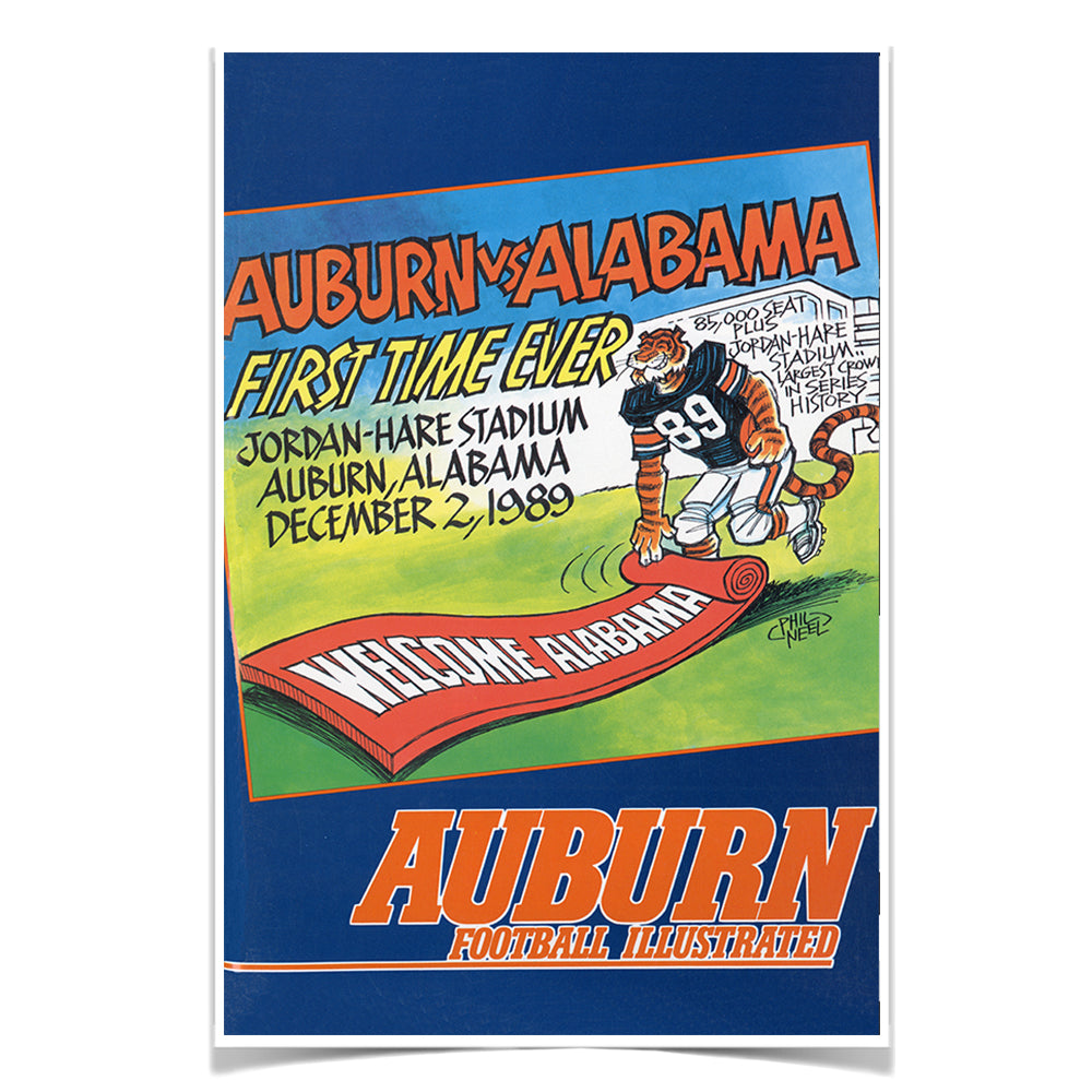 Auburn Tigers - Vintage Auburn vs Alabama-First Time Ever Jordan Hare 12.2.89 - College Wall Art #Canvas