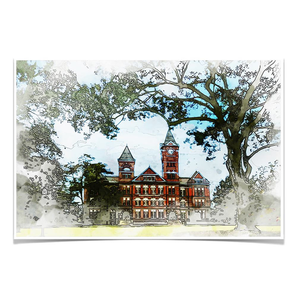 Auburn Tigers - Samford Watercolor -College Wall Art #Canvas