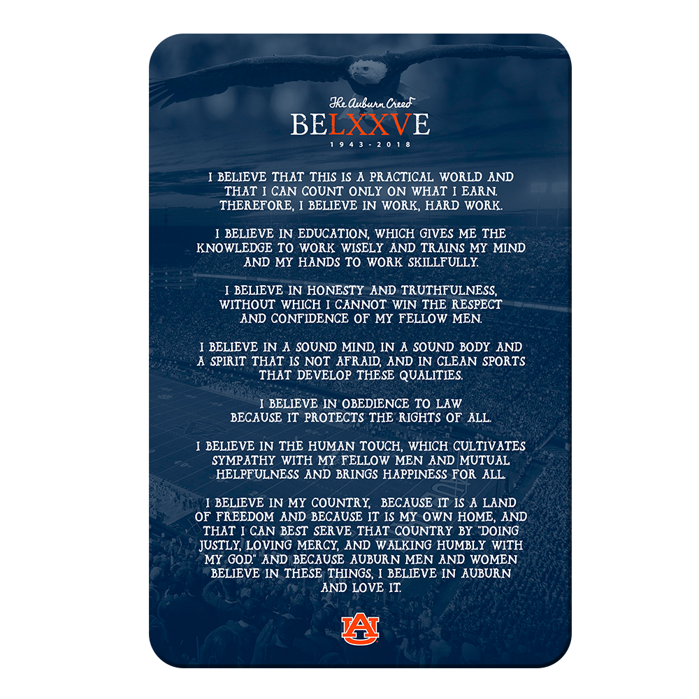 Auburn Tigers - Auburn Creed - College Wall Art#Canvas