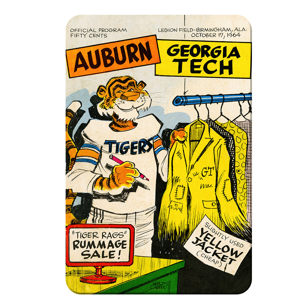 Auburn Tigers - Vintage Tiger Rags Rummage Sale - College Wall Art #Canvas