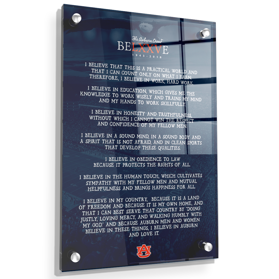 Auburn Tigers Auburn Creed Auburn University College Wall Art
