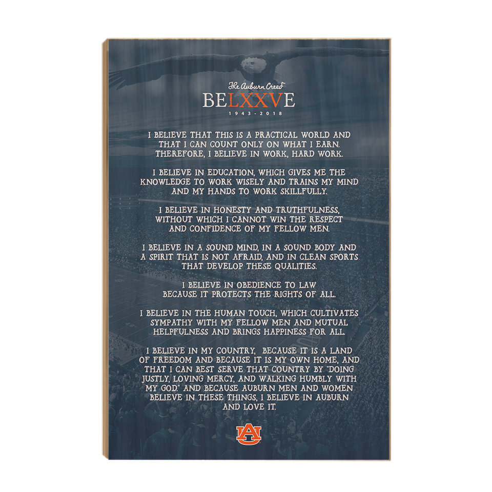 Auburn Tigers - Auburn Creed - College Wall Art#Canvas