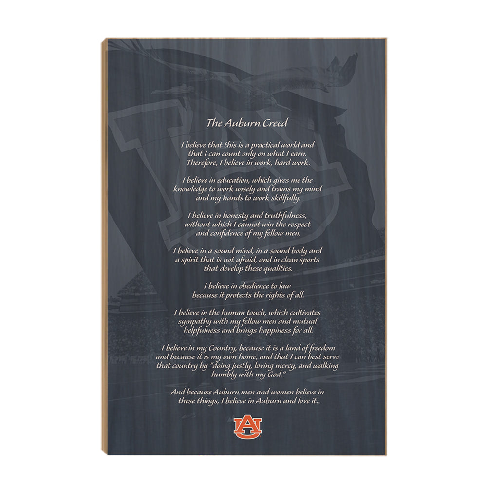 Auburn Tigers - The Auburn Creed over Jordan Hare Stadium v.2 - College Wall Art #Canvas