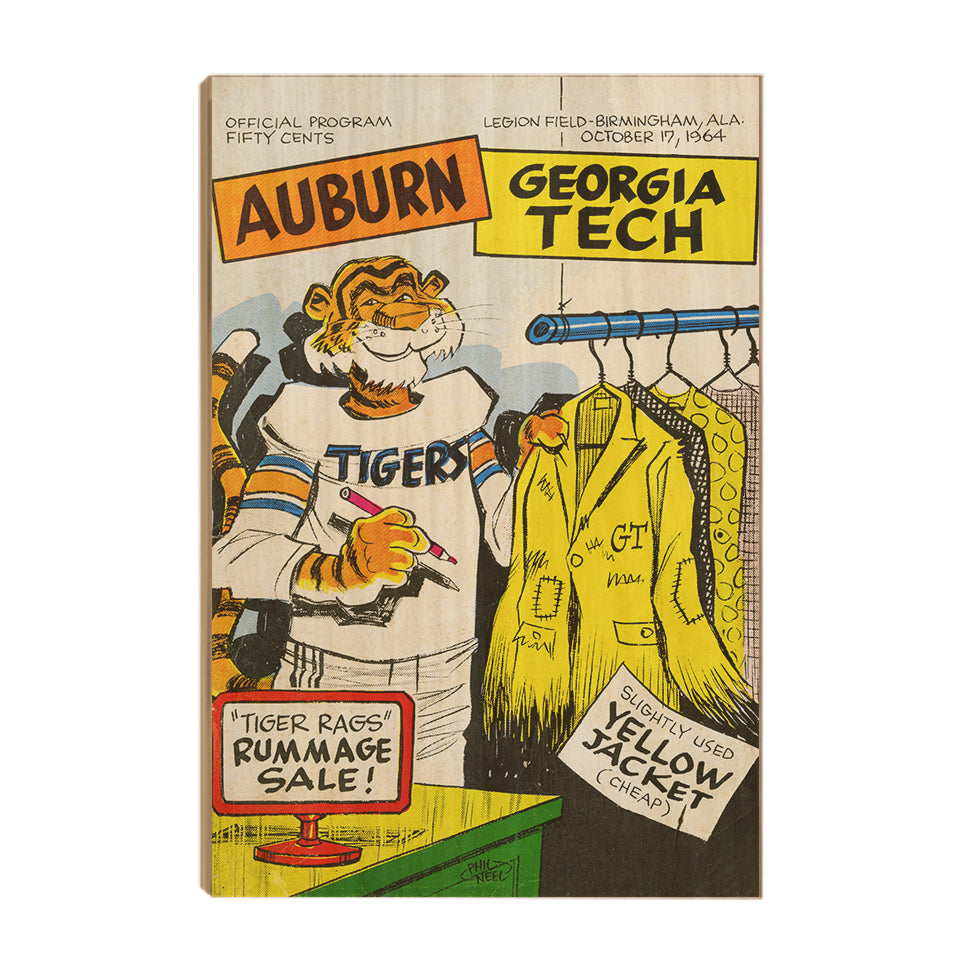 Auburn Tigers - Vintage Tiger Rags Rummage Sale - College Wall Art #Canvas